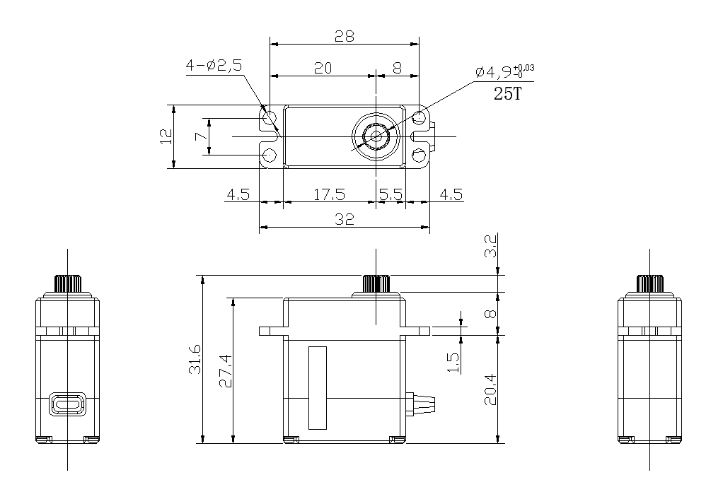 Reefs RC 99 Micro Servo - Sketches